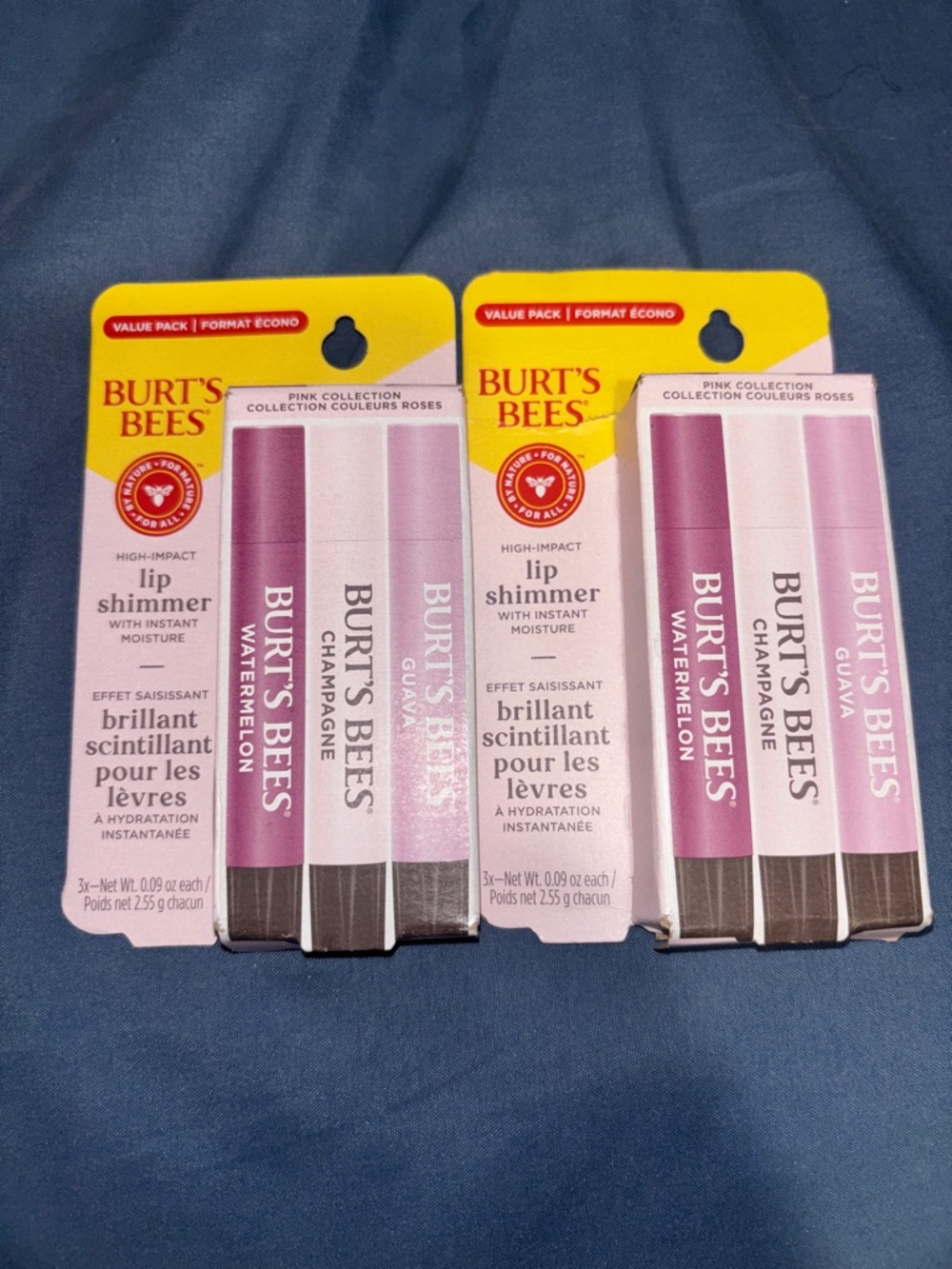 Burt's Bees Pink Lip Shimmer Trio - Pink, Light Pink, Mauve
